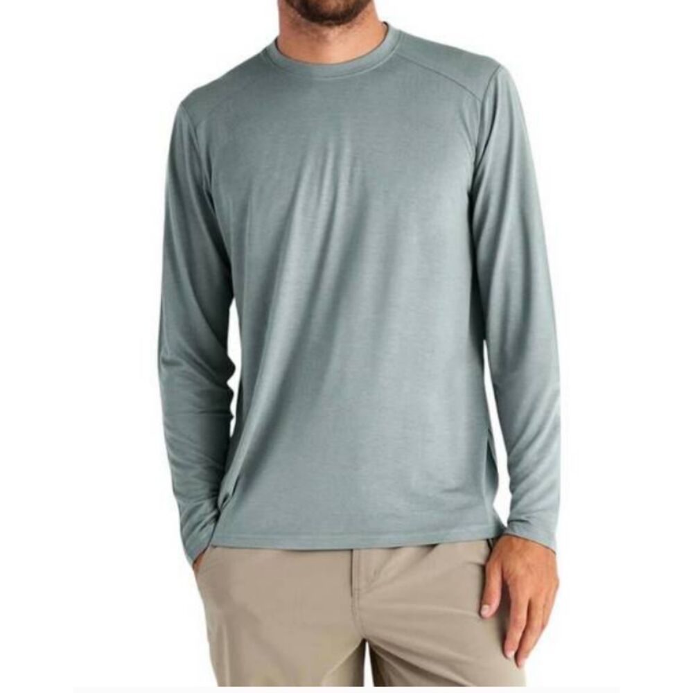 Free Fly Apparel Bamboo Shade Slate Long Sleeve Tee UPF 50+ Crewneck Sz XL